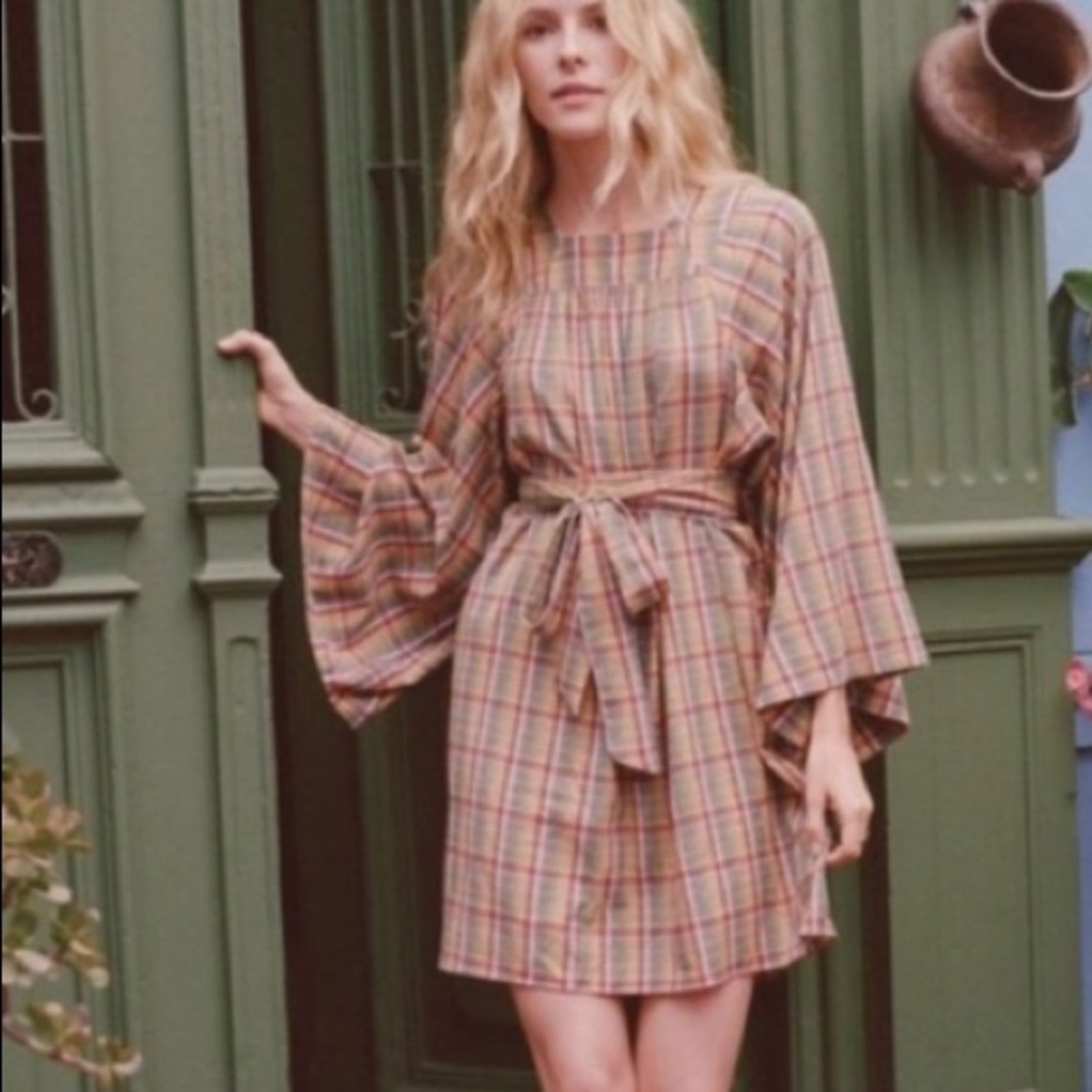 Doen Calder Dress in Rainbow Plaid *RARE